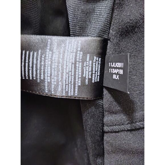 Guess Jacket Mens Extra Large Black Soft Shell‎ Full Zip Hooded Lined - Picture 5 of 14